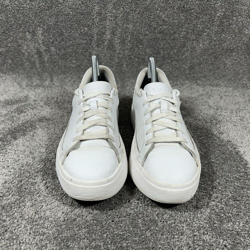 Kizik Vegas Women's Sz 8.5 Men's Sz 7 White Leather Hands Free Athletic Shoes - Picture 3 of 11